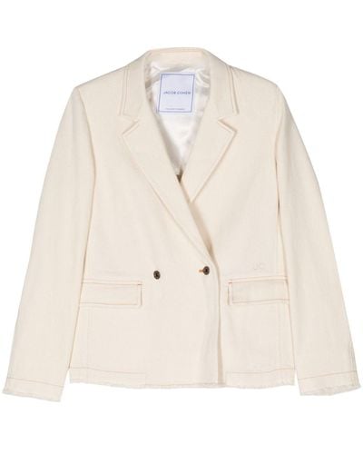 Jacob Cohen Double-breasted Twill Blazer - Natural
