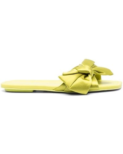Stuart Weitzman Bow-detail Open-toe Slides - Yellow