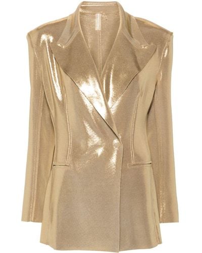 Norma Kamali Classic Double-breasted Blazer - Natural