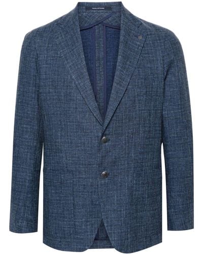 Tagliatore Blazer en tweed à simple boutonnage - Bleu
