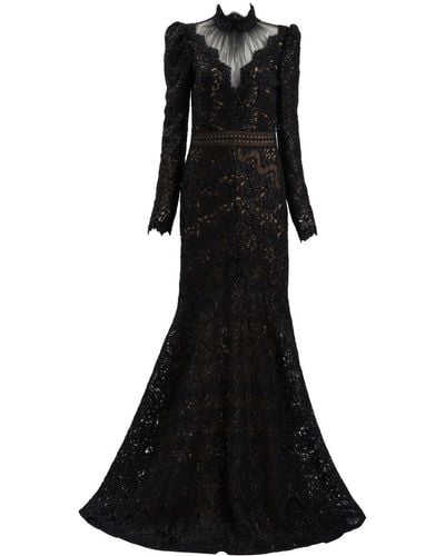 Tadashi Shoji Enzo Sequinned Embroidered Gown - Black