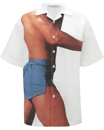 JW Anderson Overhemd Met Fotoprint - Wit