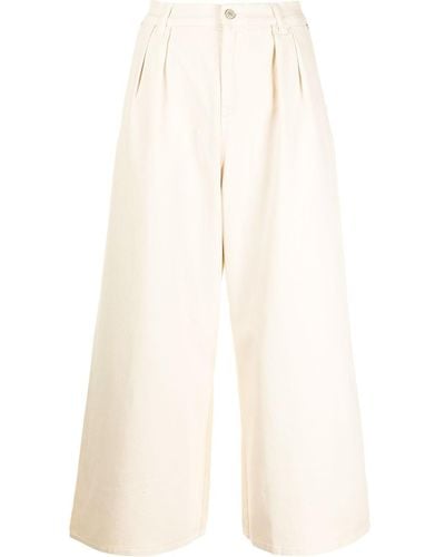 PS by Paul Smith Weite Cropped-Jeans - Natur