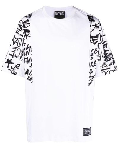 Versace T-shirt Met Graffiti-print - Wit