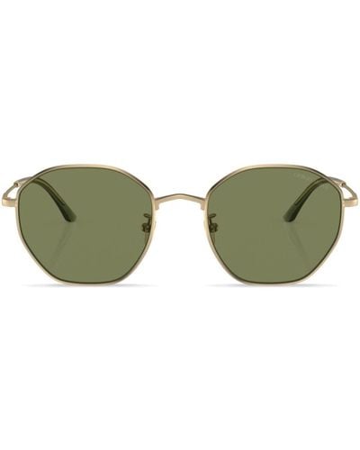 Giorgio Armani Tinted-lens Geometric-frame Sunglasses - Green