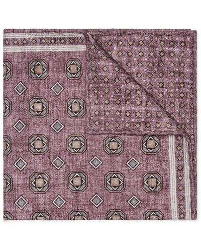 Brunello Cucinelli Geometric-pattern Silk Pocket Scarf - Purple