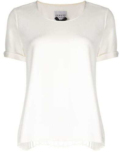 Edward Achour Paris T-Shirt mit U-Ausschnitt - Weiß