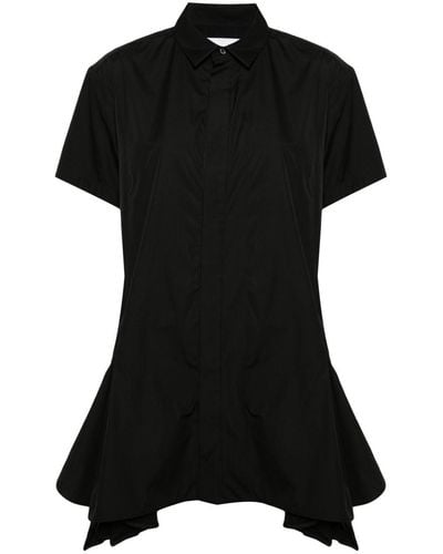 Sacai Asymmetric Pleated Minidress - Black