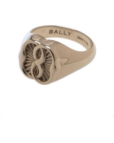 Bally Emblem-motif Signet Ring - White