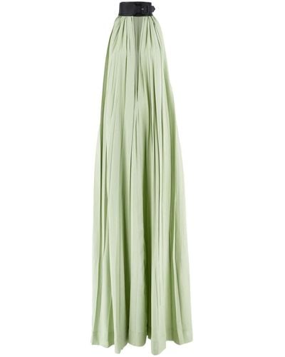 Ferragamo Collar Pleated Dress - Green