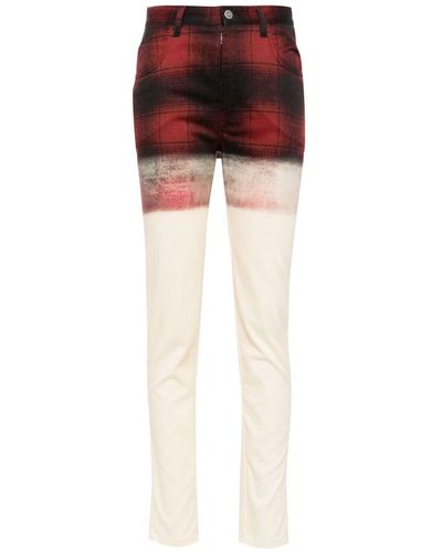 Maison Margiela Checked Skinny Jeans - Red