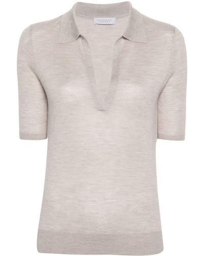 Gabriela Hearst Frank Fine-knit Polo Shirt - Natural
