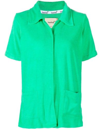 Bambah Towelling-effect Short-sleeve Shirt - Green