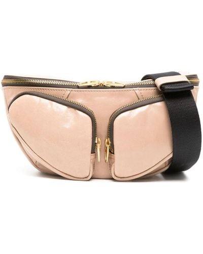 Bimba Y Lola Small Pocket Leather Belt Bag - ナチュラル