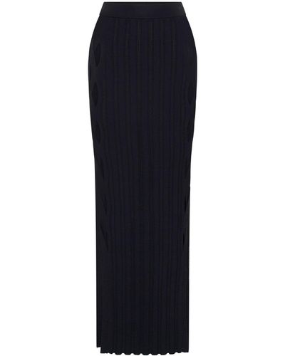 Dion Lee Snakeskin Ribbed-knit Skirt - Blue