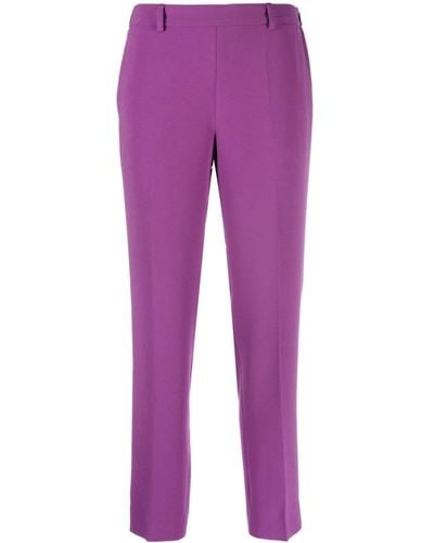 Alberto Biani Cropped Tapered Trousers - Purple