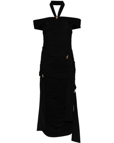 Blumarine Maxi-jurk Met Ruches - Zwart