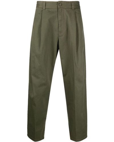 DIESEL Pantaloni affusolati con pieghe - Verde