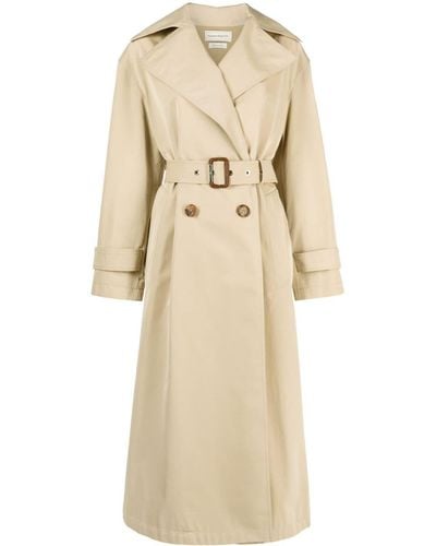 Alexander McQueen Cocoon-sleeved Belted Trench Coat - Natural