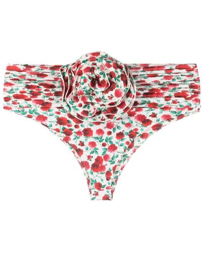 Magda Butrym Bragas de bikini con apliques florales - Rojo