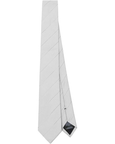 Paul Smith Seidenkrawatte mit diagonalen Streifen - Weiß