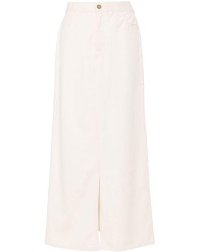 Alysi Denim Maxi Skirt - White