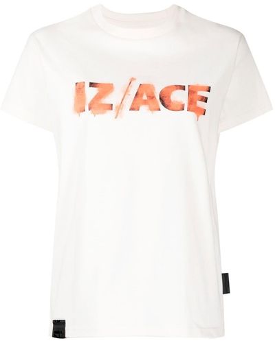 Izzue Camiseta con logo estampado - Blanco