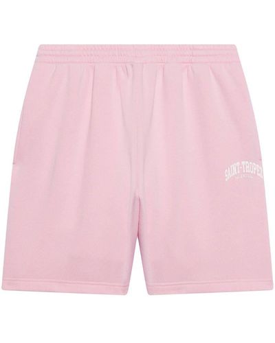 Balenciaga Pantalones cortos elásticos con logo estampado - Rosa