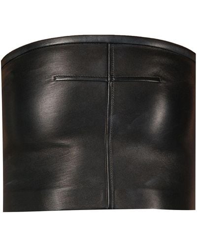 Alexander Wang Leather Bodycon Tube Top - Black