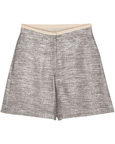 Alysi Lurex Bermuda Shorts - Gray