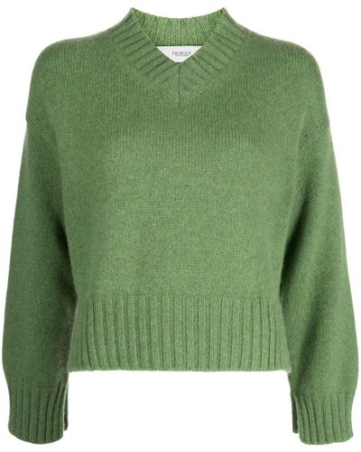 Pringle of Scotland V-neck Cashmere Sweater - Green