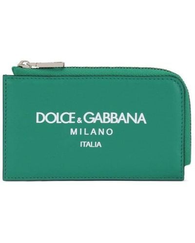 Dolce & Gabbana Logo-print Zip-around Wallet - Green