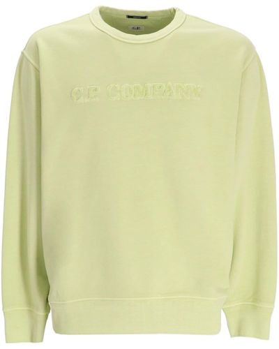 C.P. Company Sweatshirt mit Frottee-Logo - Gelb