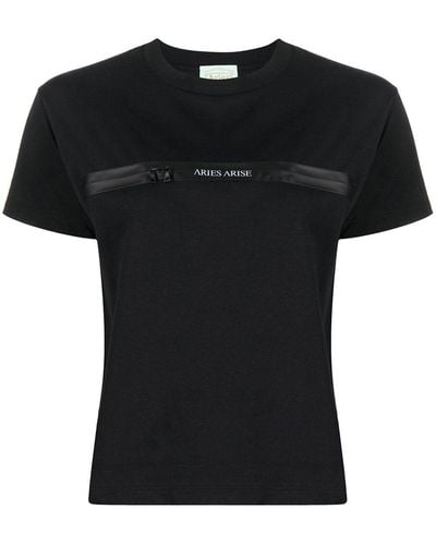 Aries T-shirt à logo imprimé au dos - Noir