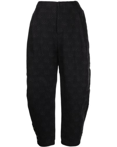 Renli Su High-waisted Cropped Trousers - Black