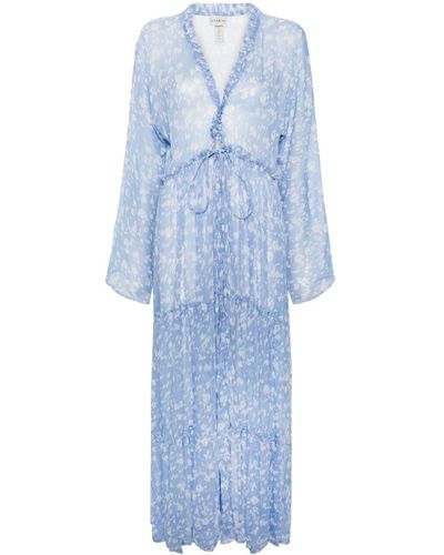 Evarae Talia Maxi-jurk Met Abstracte Print - Blauw