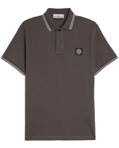 Stone Island Compass-patch Polo Shirt - Grey