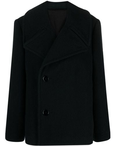 Lemaire Double-breasted wool coat - Nero