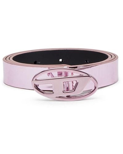 DIESEL B-1dr Leather Belt - Pink