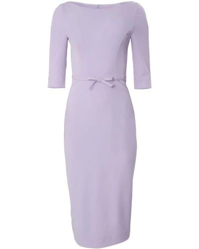 Carolina Herrera Stretch-wool Boat-neck Dress - Purple