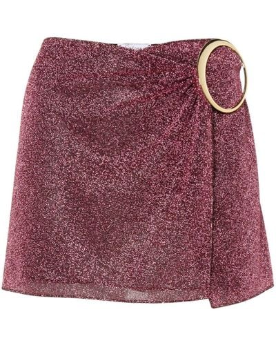 Oséree Ring-embellished Lurex Mini Skirt - Purple