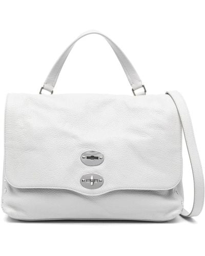 Zanellato Medium Postina Leather Tote Bag - White