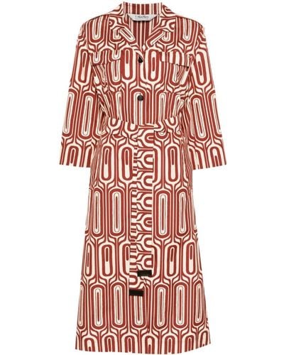 Max Mara Fata Kleid mit geometrischem Print - Rot