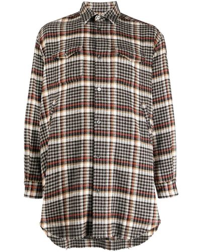 Undercover Check-pattern Button-up Shirt - Gray