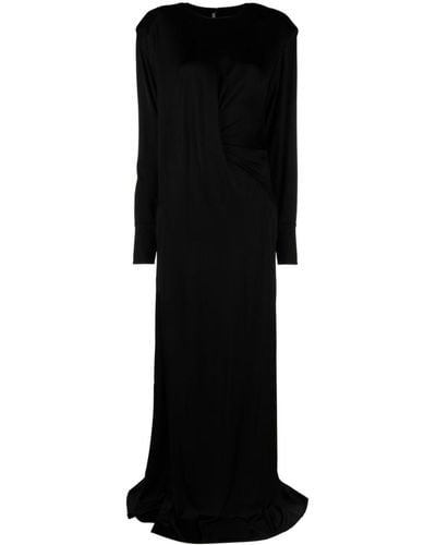 Stella McCartney Side-slit Satin Maxi Dress - Black