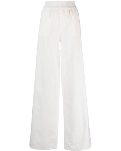 DSquared² Pantaloni bianchi a gamba larga con logo posteriore - Bianco