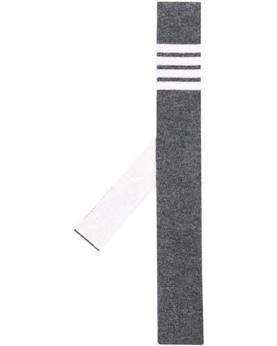 Thom Browne Cashmere Knit 4-bar Tie - Grey