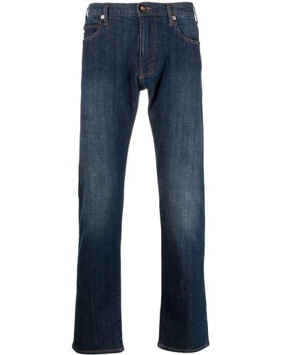 Emporio Armani Straight Leg Denim Jeans - Blue