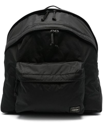 Porter-Yoshida and Co Logo-patch Ripstop Backpack - Black