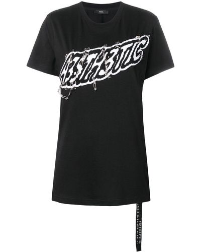 DIESEL Camiseta con imperdibles Aesthetic - Negro